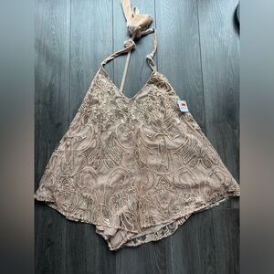 Free People Holiday Velvet Sequin Romper